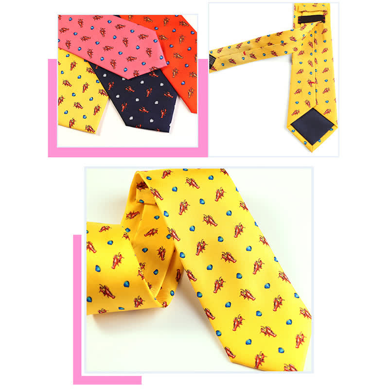 Men's Dancing Animal Motifs Pure Silk Necktie - image 7