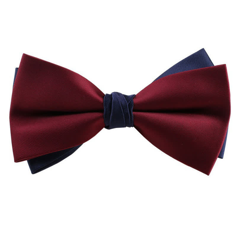 Men's Asymmetrical Two Tone Bow Tie