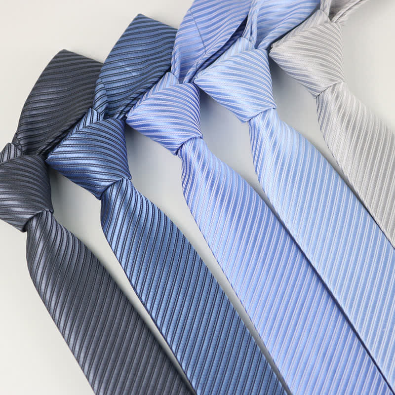 Men's Solid Grey Blue White Twill Daily Necktie - image 0