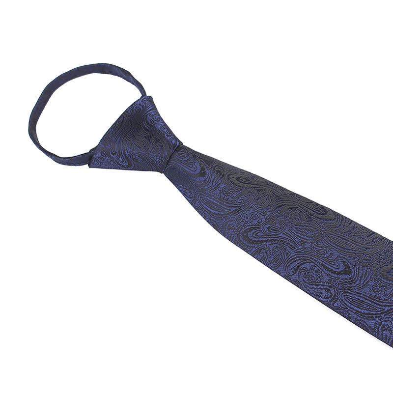 Men's Casual Zipper Tie Paisley Necktie - image 1