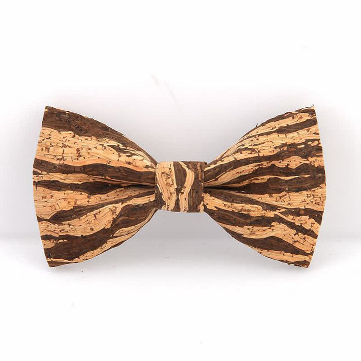 Men's Creative Plain Cork Wooden Bow Tie