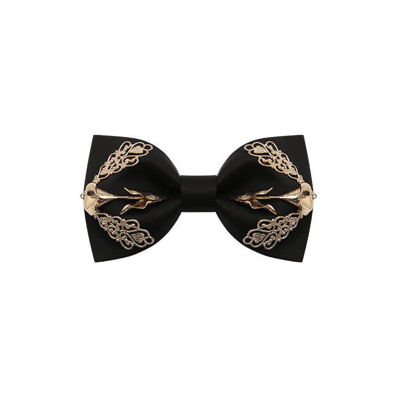 Men's Golden Floral Calla Lily Bow Tie