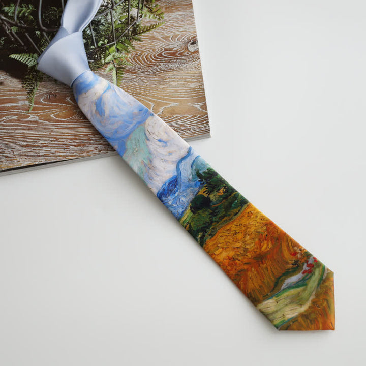 Men's Oil Painting Wheat Field Necktie