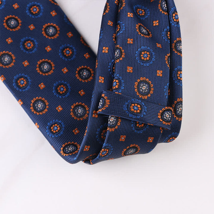 Men's Vintage Geometric Floral Motifs Necktie - image 3