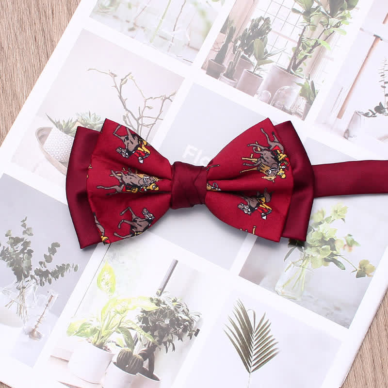 Men's Vintage Racehorse Shark Bow Tie - Burgundy - image 1