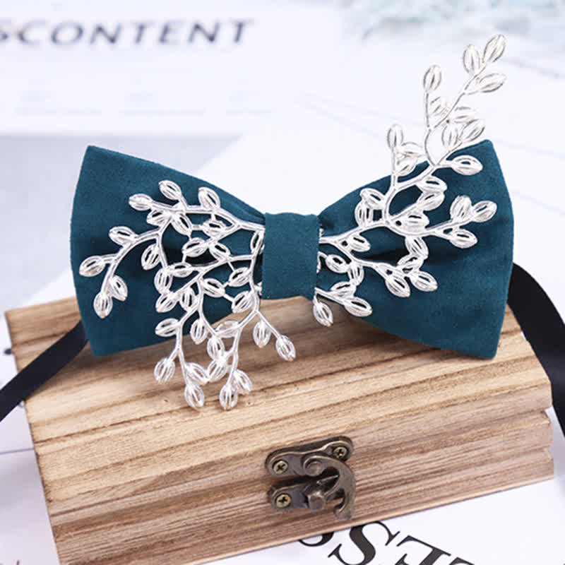 Men's Enamel Flowers Leaves Decor Bow Tie - image 6