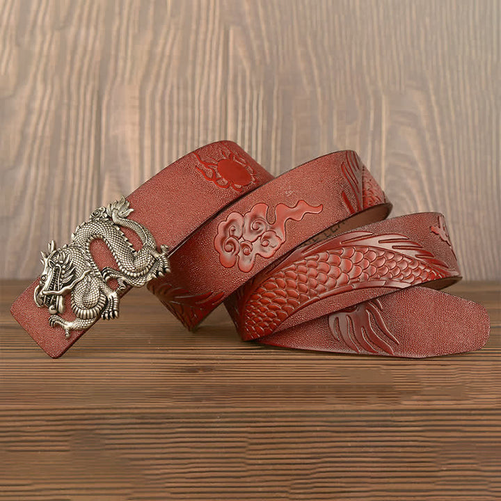 Men's Flying Dragon Luxury Cowskin Leather Belt