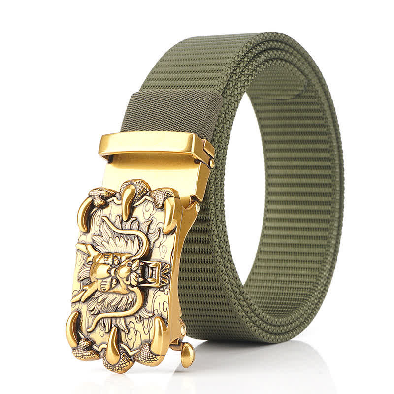 Men's Casual Dragon Decor Nylon Belt