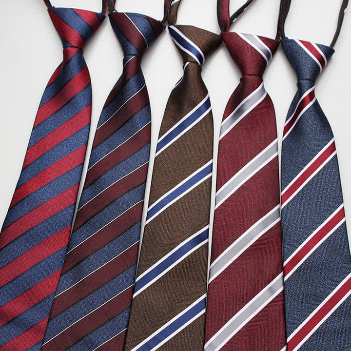 Men's British Zipper Tie Striped Necktie - image 0