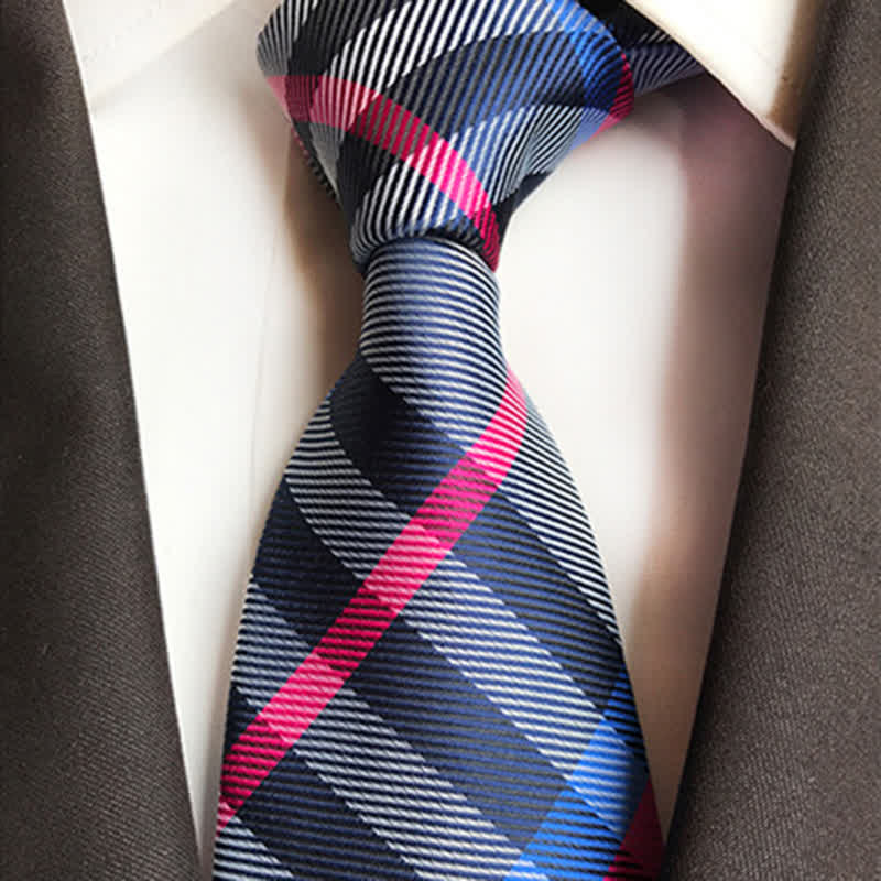 Men's Multi-colored Checked Formal Necktie - image 6