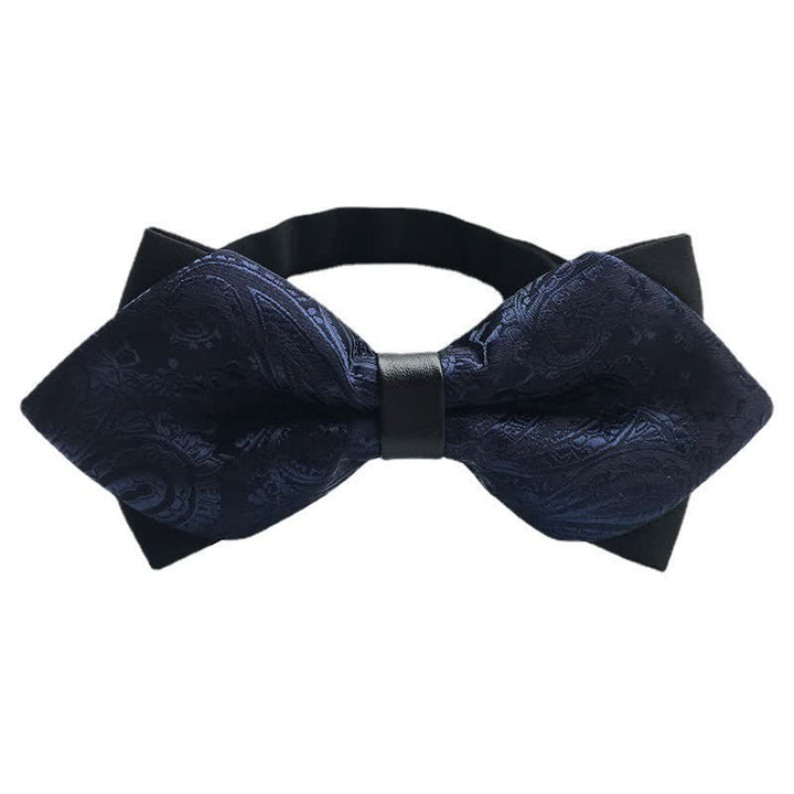 Men's Paisley Double-layer Pointed Bow Tie