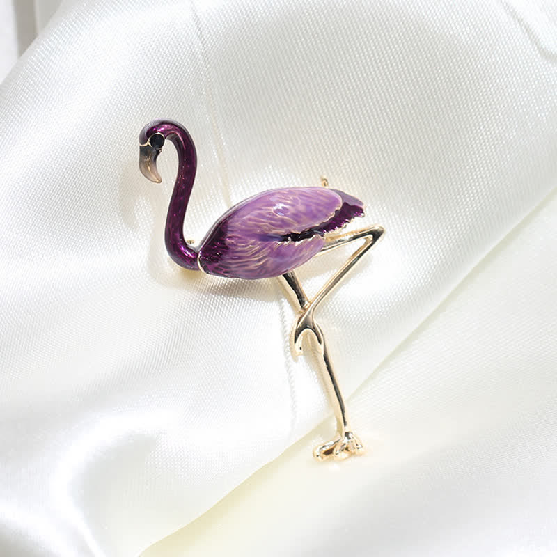 Women's Exotic Enamel Flamingo Brooch