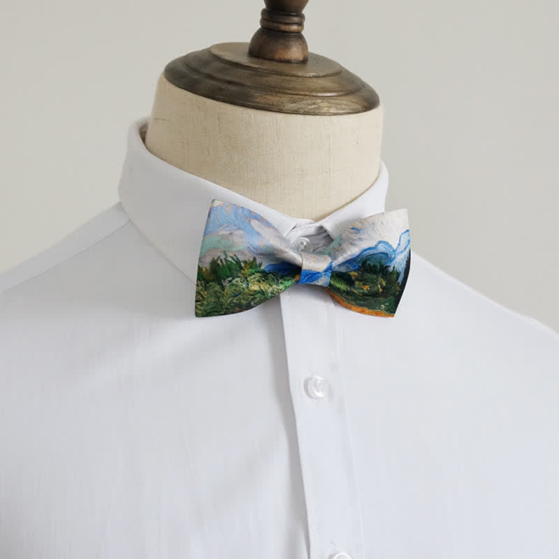 Men's Oil Painting Wheat Field Bow Tie