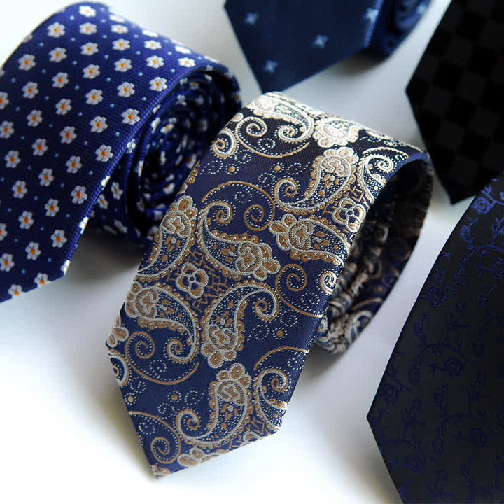 Navy Blue Men's Exotic Paisley Necktie