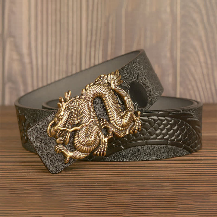 Men's Flying Dragon Luxury Cowskin Leather Belt