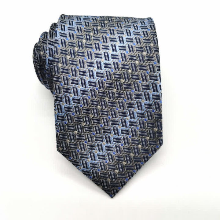 Men's Graduated Weave Pattern Pure Silk Necktie