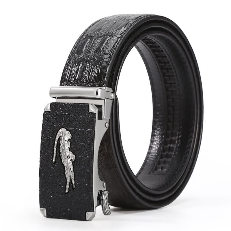 Men's Crocodile Relief Buckle Leather Belt