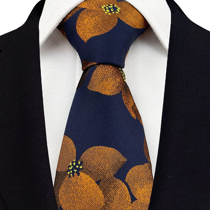 Men's Elegant Large Blossom Floral Necktie