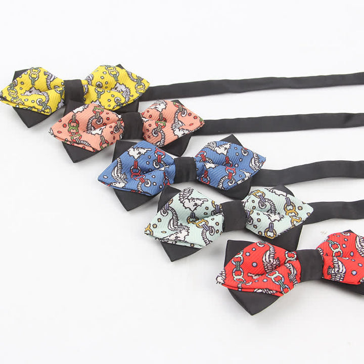 Men's Cartoon Sea Horse Pointy Bow Tie