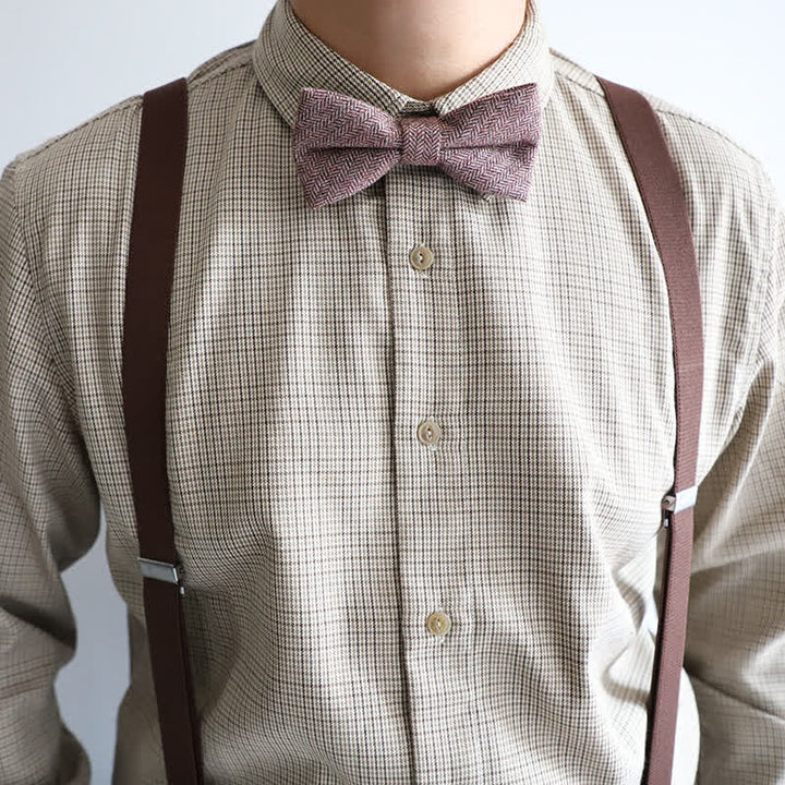 Men's Simple Tweed Wool Blend Bow Tie