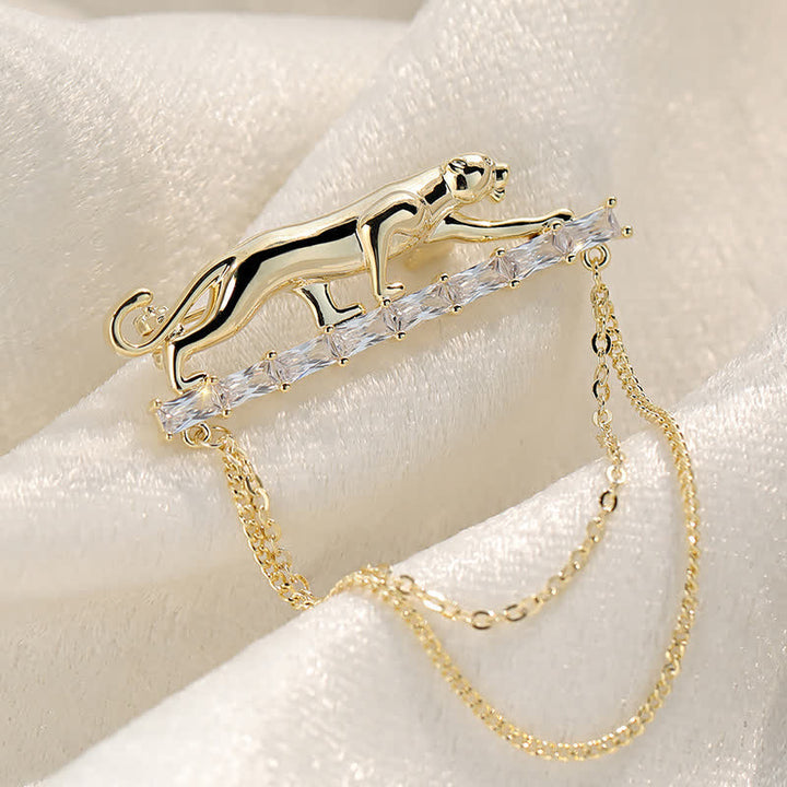 Men's Strolling Cheetah Chain Brooch