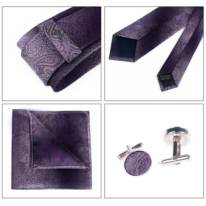 3Pcs Men's Gradient Color Paisley Necktie Set - image 2