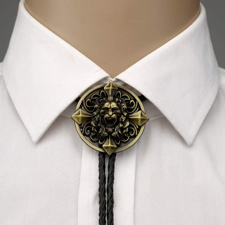 Novelty Animal Shape Howling Lion Bolo Tie