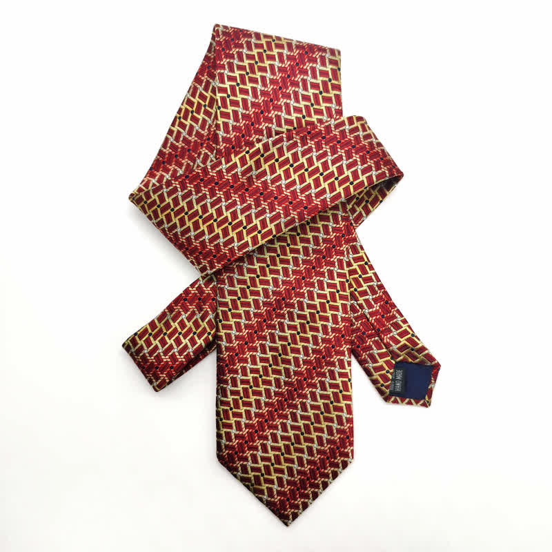 Men's Graduated Weave Pattern Pure Silk Necktie