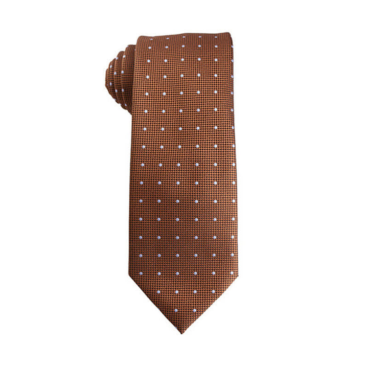 Men's Orange-Red Series Micro Motifs Necktie - Polka Dots - image 4