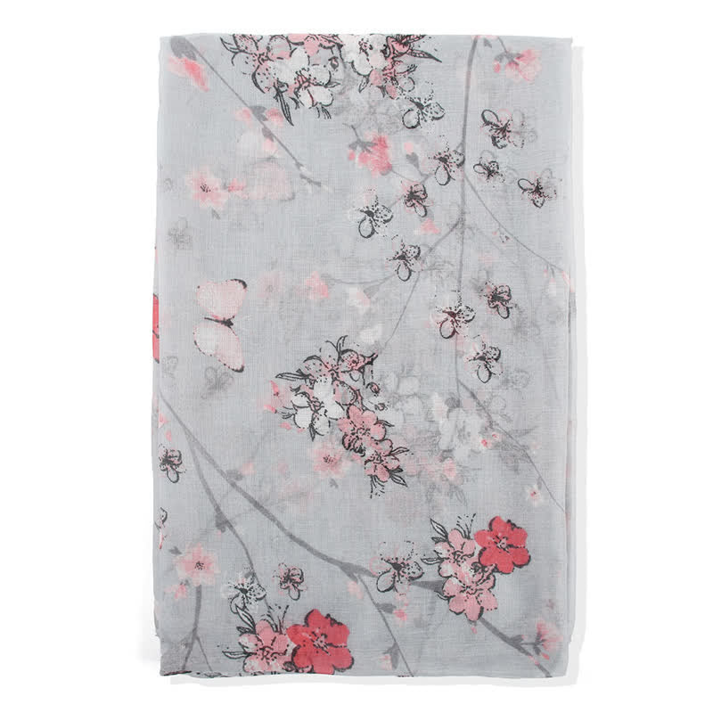 Women's Elegant Vibrant Floral Long Wrap Scarf