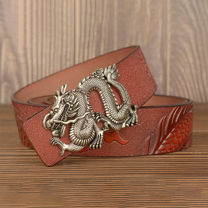 Men's Flying Dragon Luxury Cowskin Leather Belt