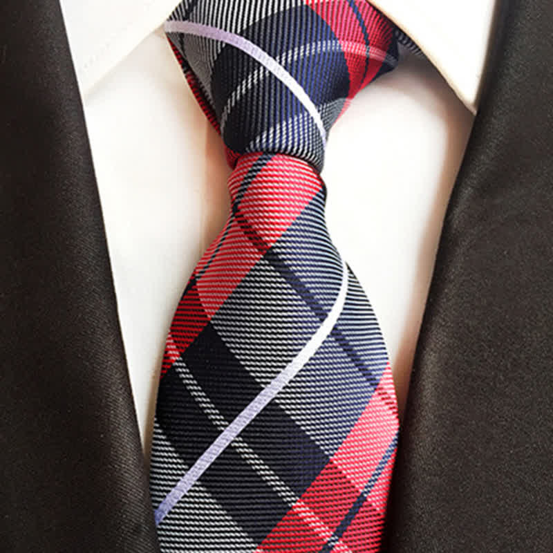 Men's Multi-colored Checked Formal Necktie