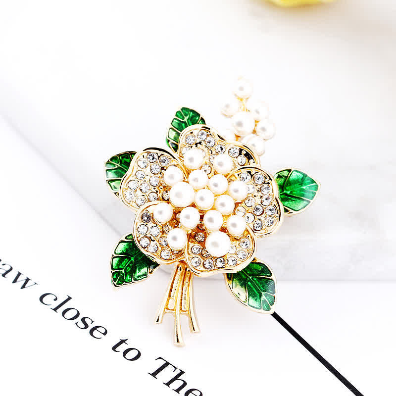 Women's Pearl Stamens Floral Brooch