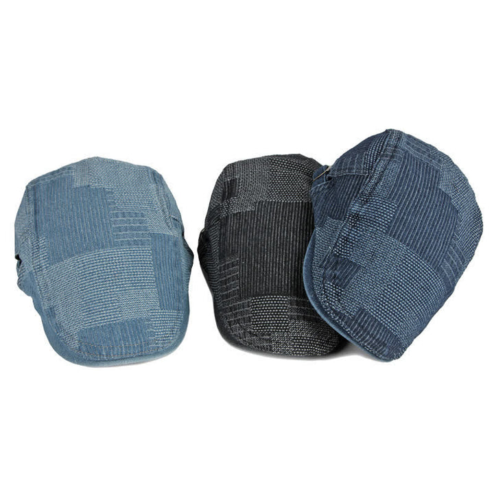 Personality Painter Washed Denim Beret Flat Cap