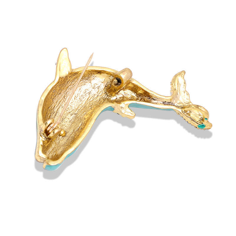 Women's Treasure Whale Enamel Brooch