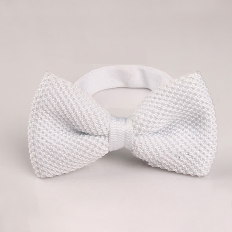 Men's Solid Color Double Layer Knitted Bow Tie