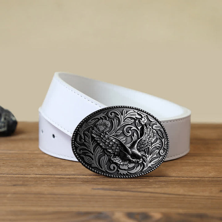 Men's DIY Animal Flying Eagle Buckle Leather Belt