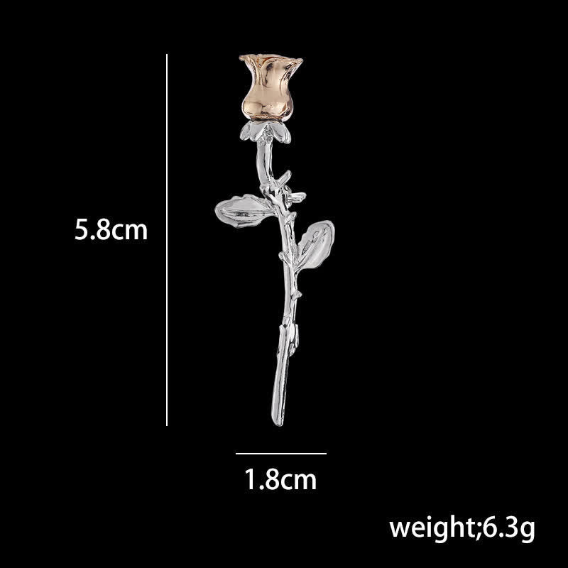 Men's Charming Rose Stem Brooch - image 4