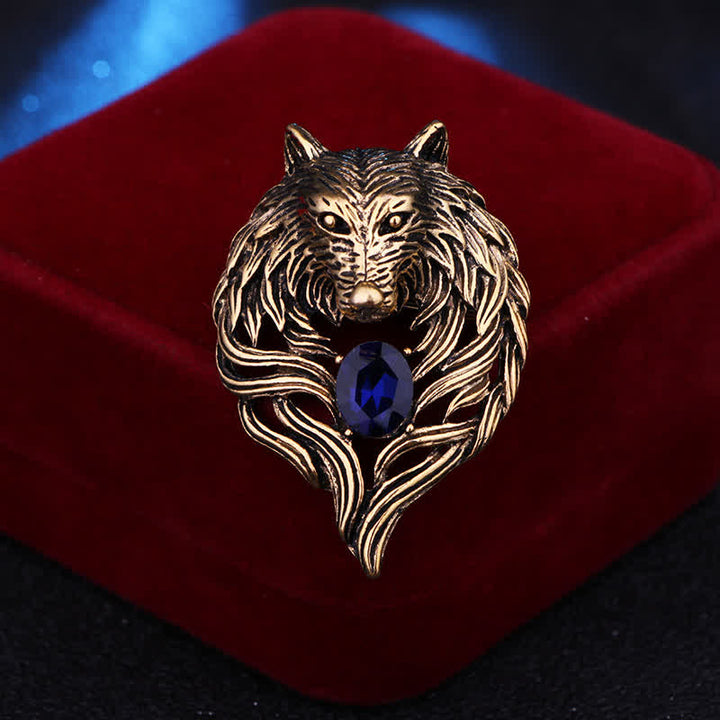 Men's Legend Wolf Head Brooch