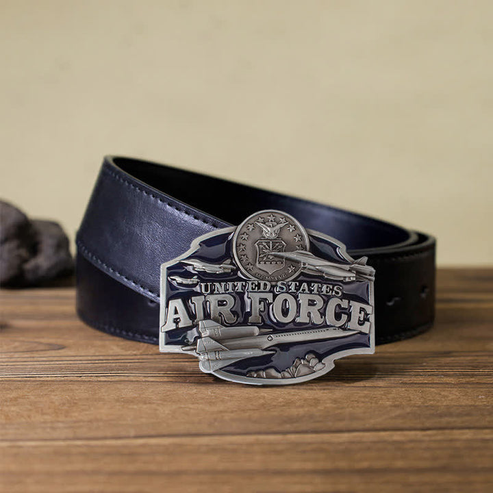 Men's DIY United States Air Force Buckle Leather Belt