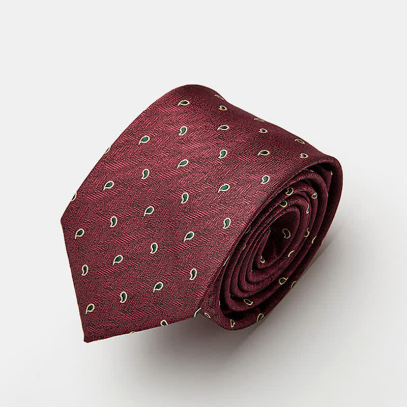 Men's Luxury Micro Paisley Necktie - Red - image 1