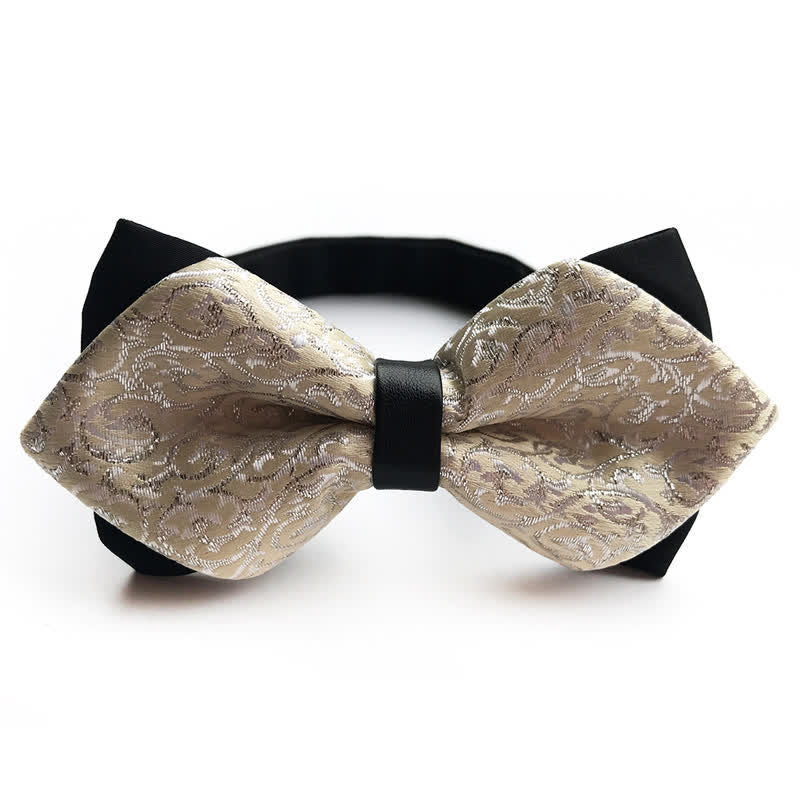 Men's Paisley Double-layer Pointed Bow Tie