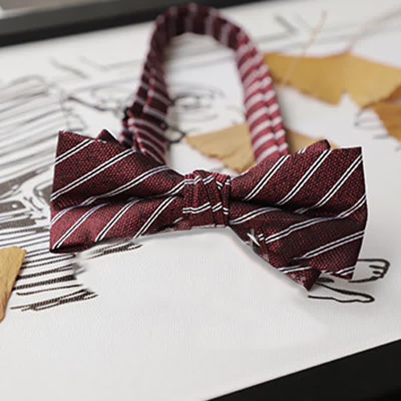 Men's Burgundy Series Gentleman Bow Tie