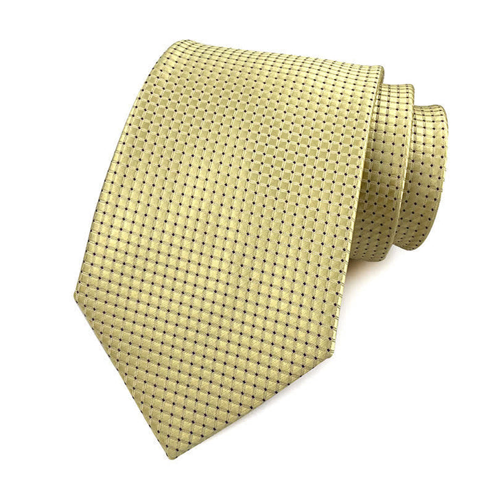 Men's Solid Color Subtle Checked Office Necktie