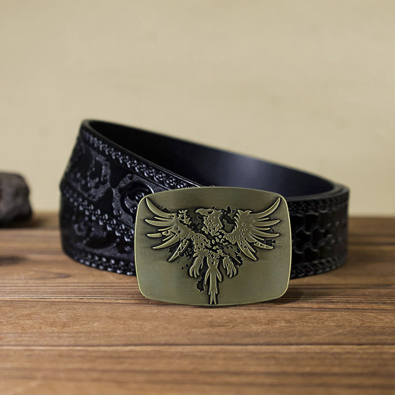 Men's DIY Rising Phoenix Eagle Buckle Leather Belt