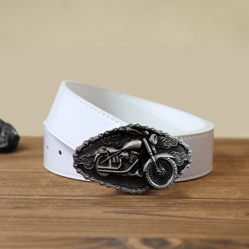 Men's DIY Locomotive Motorcycle Buckle Leather Belt