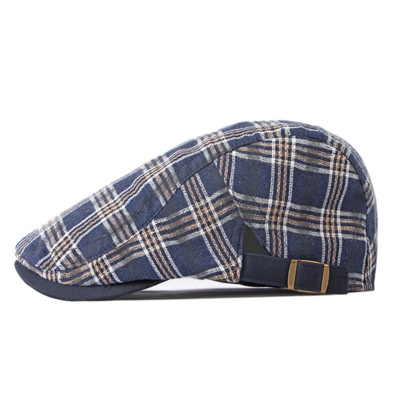 Travel Casual Checkered Beret Flat Cap