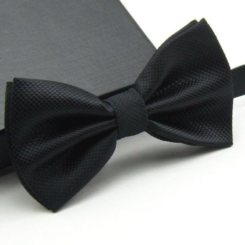 Men's Micro-checked Basic Color Bow Tie