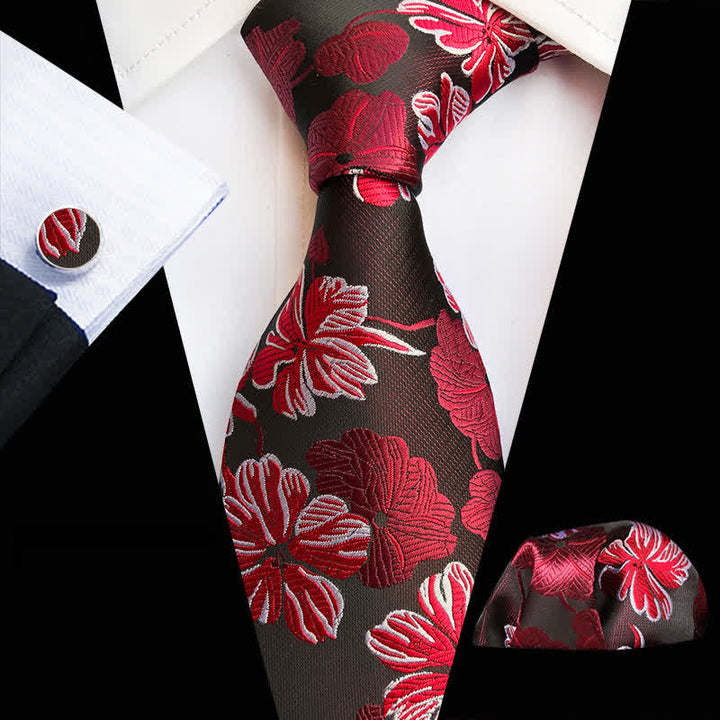 3Pcs Men's Daisy Floral Necktie Set