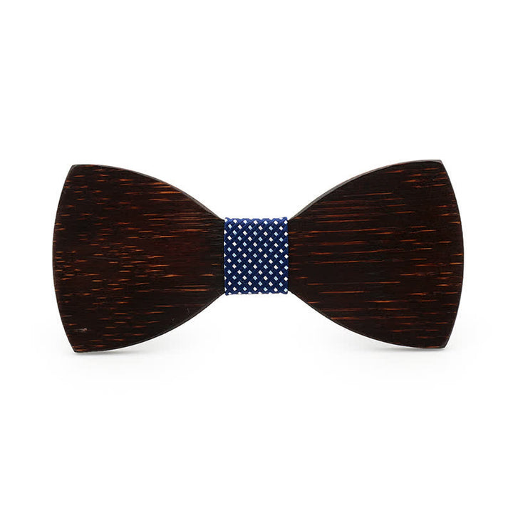 Men's Novelty Black Wooden Bow Tie